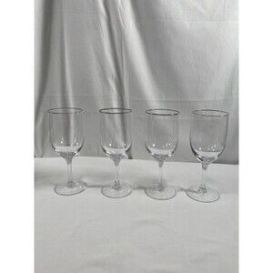 ONE (1) Fostoria Platinum Rim Crystal Wine Glasse Stemware 7” Tall #700 READ